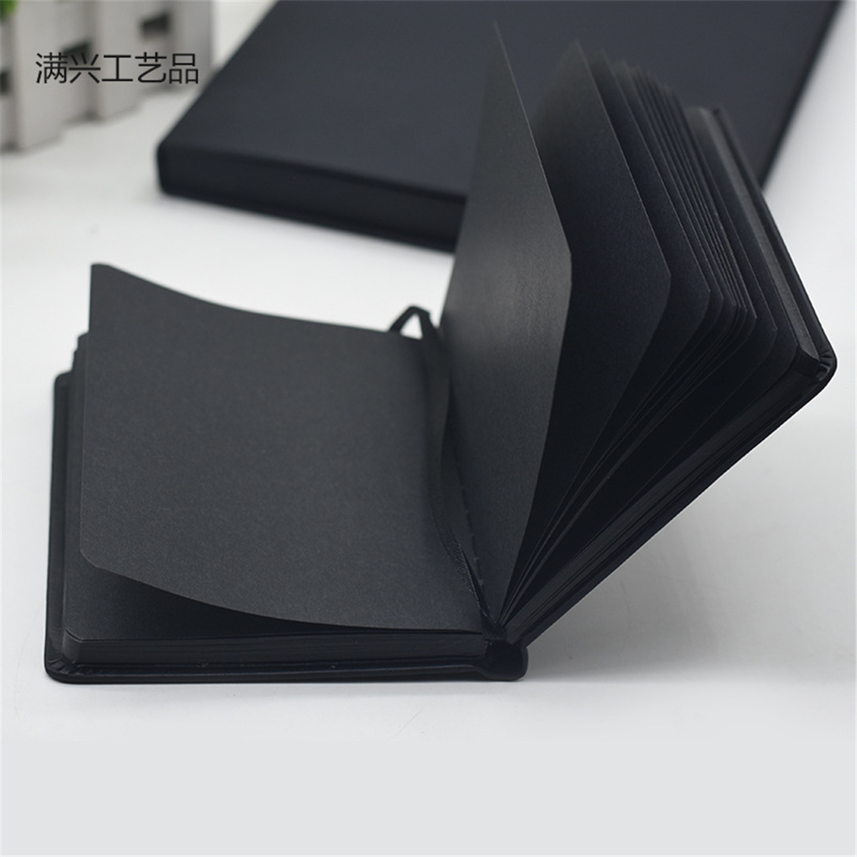 All Black Paper Blank Inner Page Portable Small Pocket Notebook